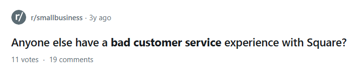 Reddit Square customer service thread