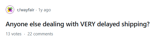 Reddit Wayfair issue thread