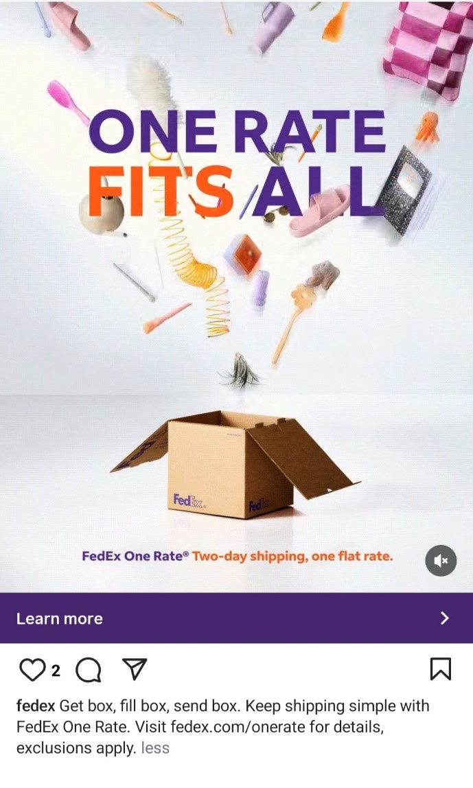 FedEx flate rate box social media campaign